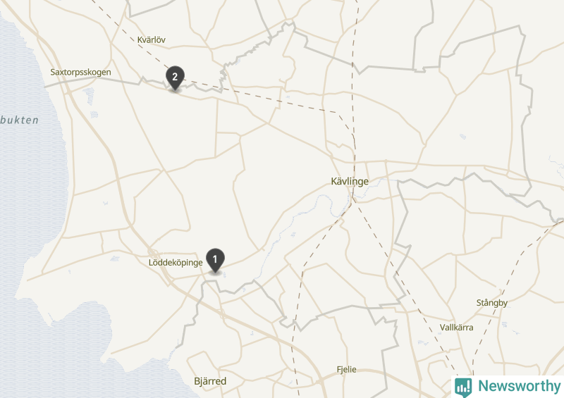 Karta över Kävlinge kommun