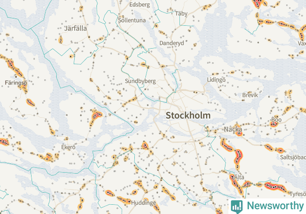 Karta över Stockholms kommun