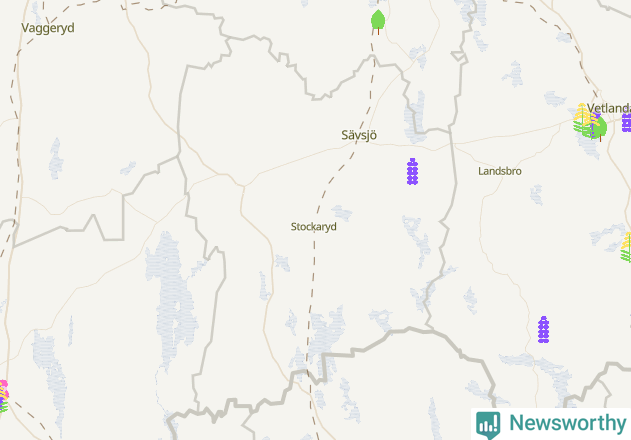 Karta över Sävsjö kommun