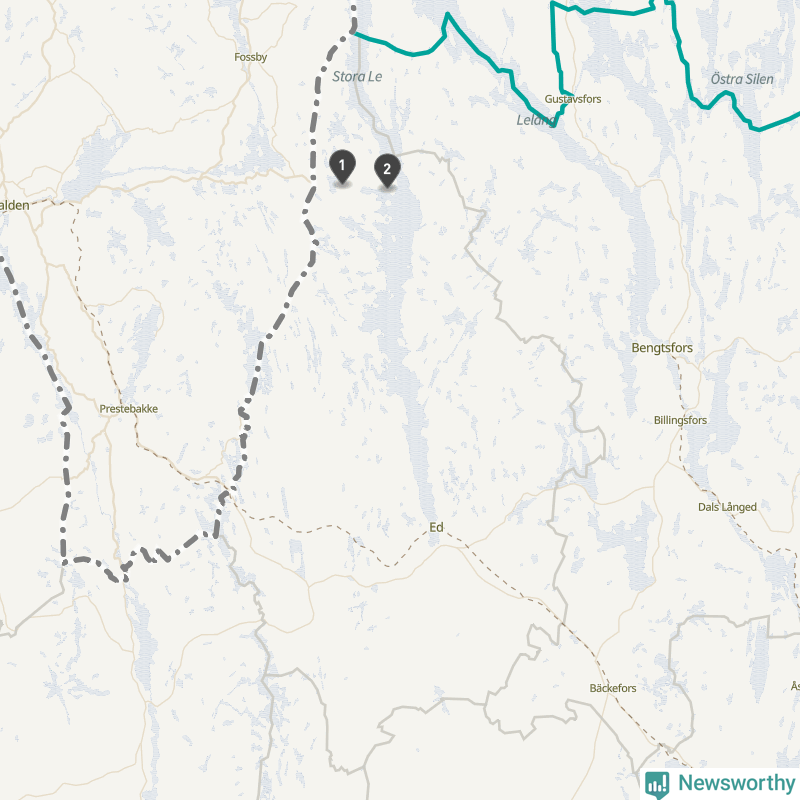 Karta över Dals-Eds kommun