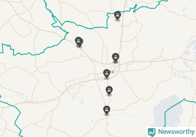 Karta över viltolyckor i Skara kommun