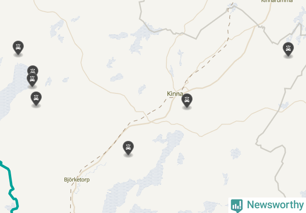 Karta över viltolyckor i Marks kommun