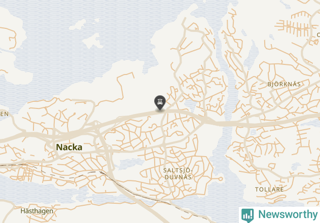 Karta över viltolyckor i Nacka kommun