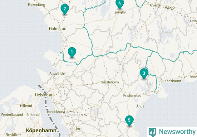 Karta över Ängelholms kommun
