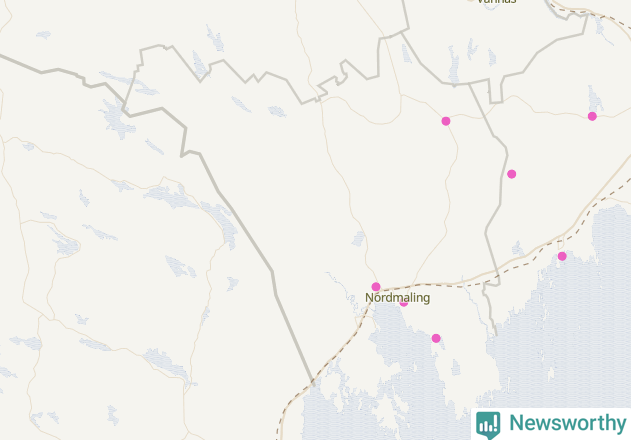 Karta över Nordmalings kommun