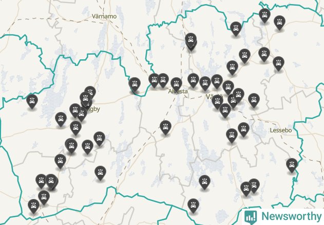 Karta över Kronobergs län