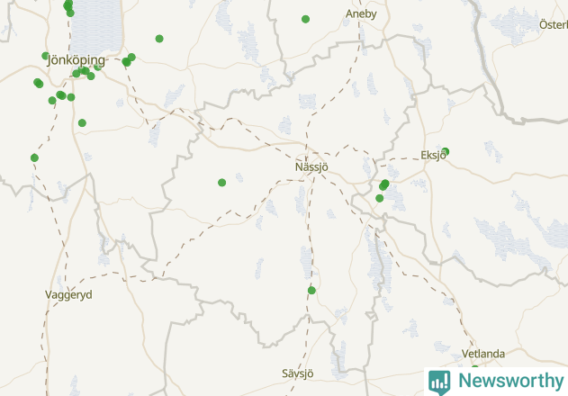 Karta över Nässjö kommun