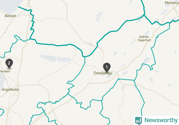 Karta över väderstationer i artikeln