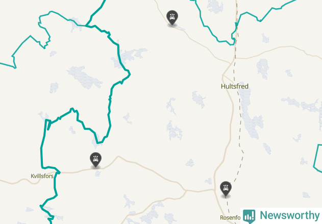 Karta över viltolyckor i Hultsfreds kommun