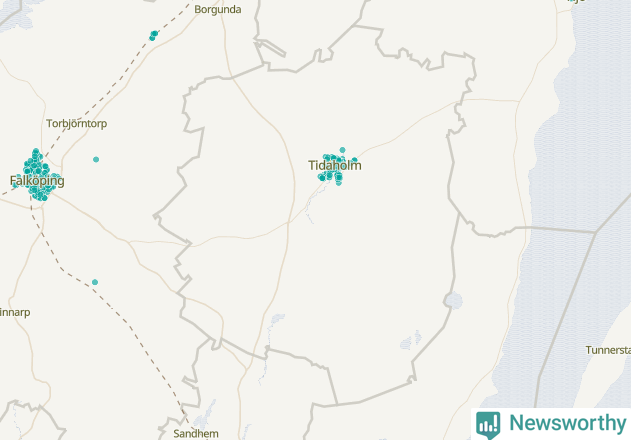Karta över Tidaholms kommun
