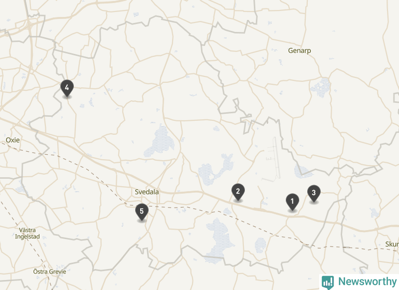 Karta över Svedala kommun