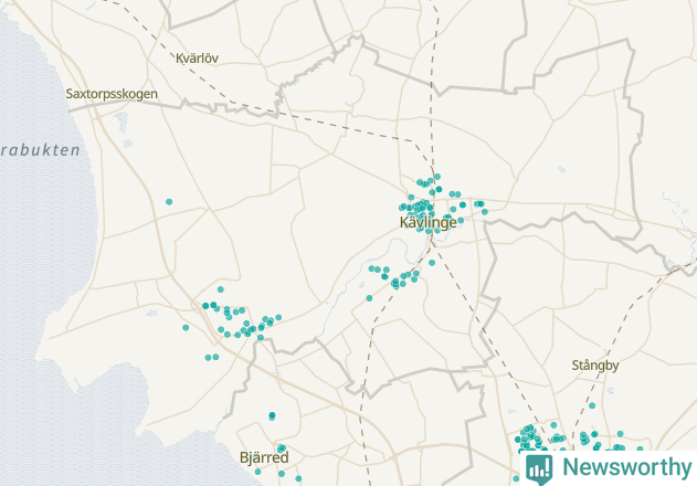 Karta över Kävlinge kommun