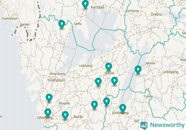 Karta över Götene kommun