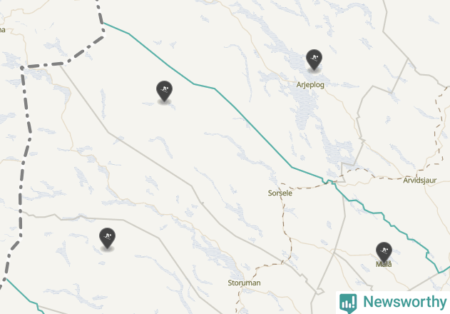 Karta över Sorsele kommun