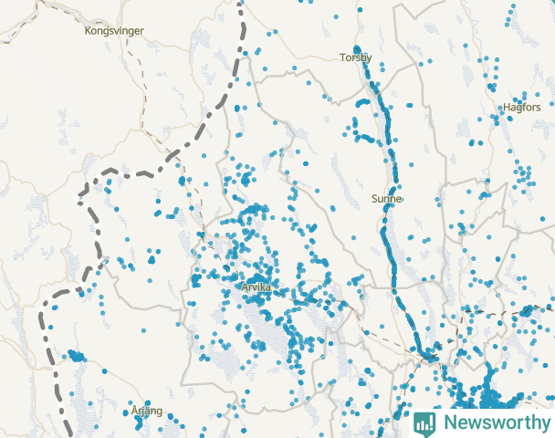 Karta över Arvika kommun