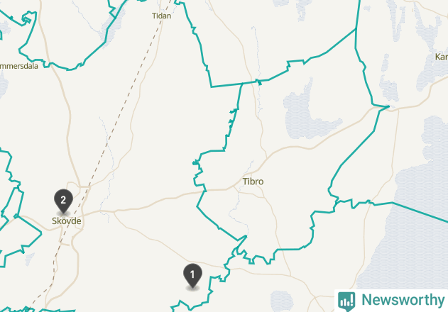 Karta över väderstationer i artikeln