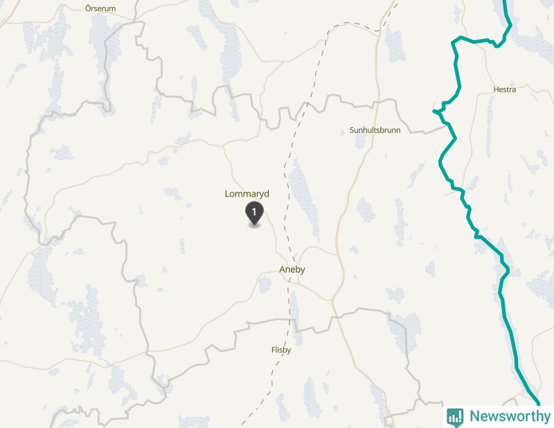 Karta över Aneby kommun