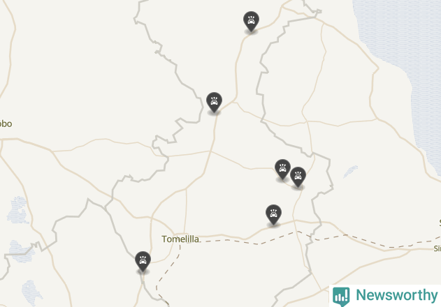 Karta över viltolyckor i Tomelilla kommun