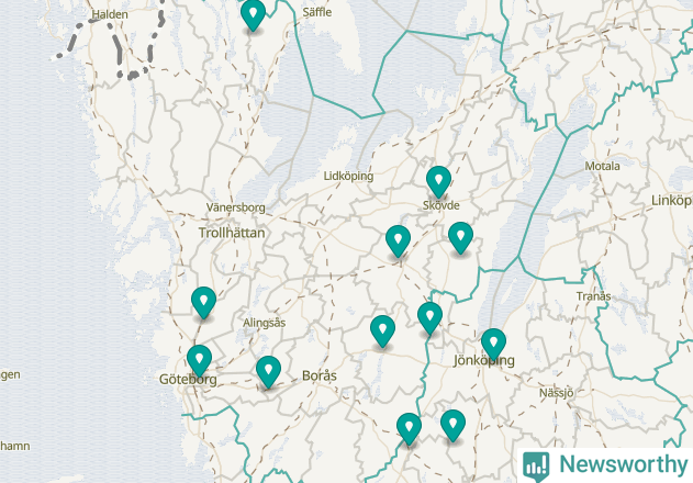 Karta över Herrljunga kommun
