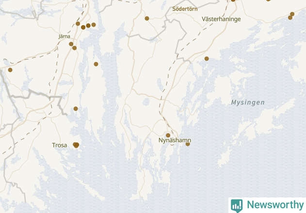 Karta över Nynäshamns kommun