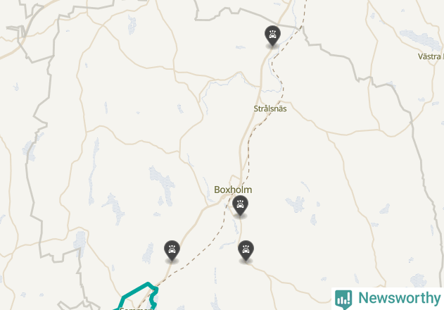 Karta över viltolyckor i Boxholms kommun