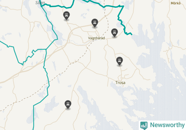 Karta över viltolyckor i Trosa kommun