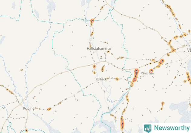 Karta över Hallstahammars kommun