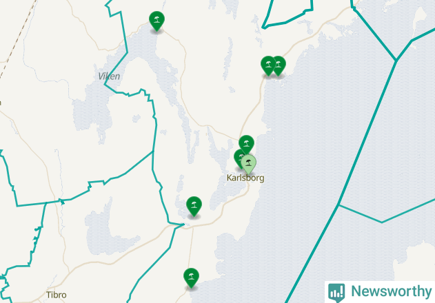 Karta över Karlsborgs kommun