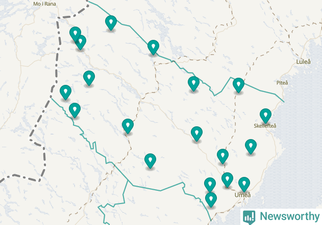 Karta över Storumans kommun