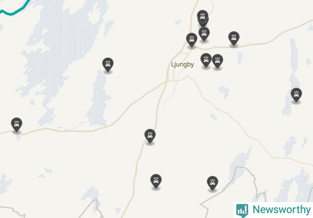 Karta över viltolyckor i Ljungby kommun