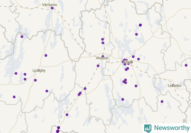 Karta över Alvesta kommun