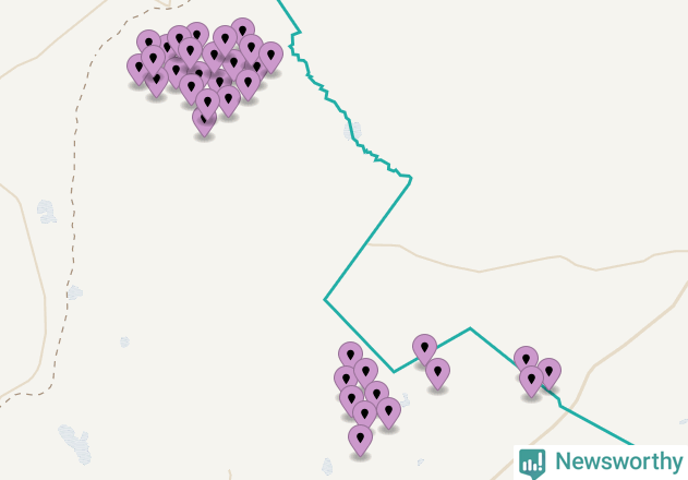 Karta över vindkraftverk i Östersunds kommun