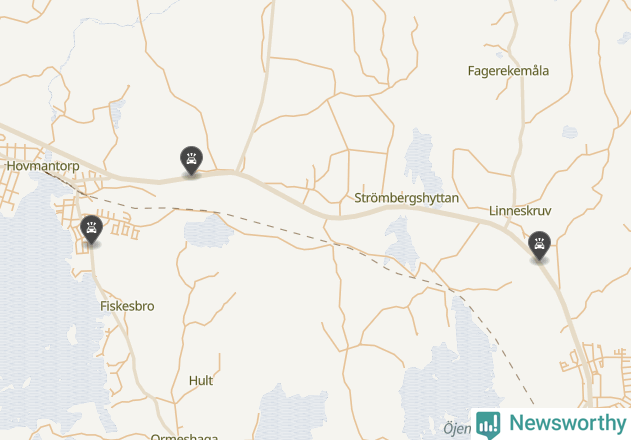 Karta över viltolyckor i Lessebo kommun