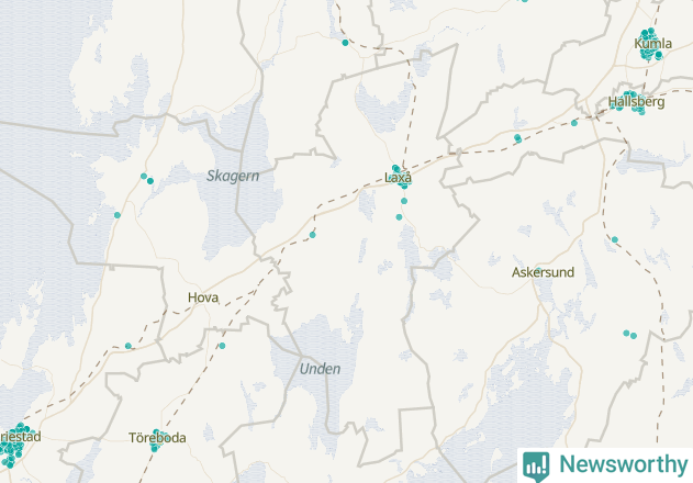 Karta över Laxå kommun
