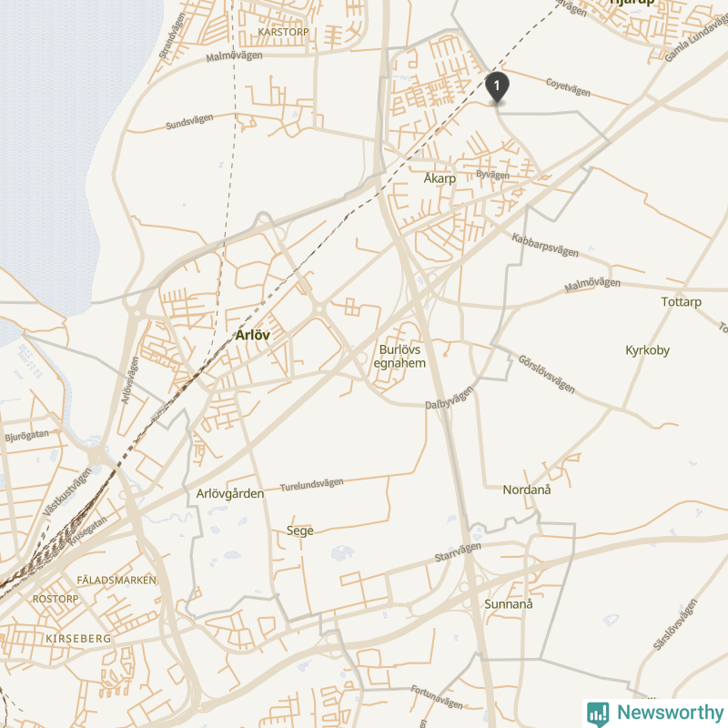 Karta över Burlövs kommun