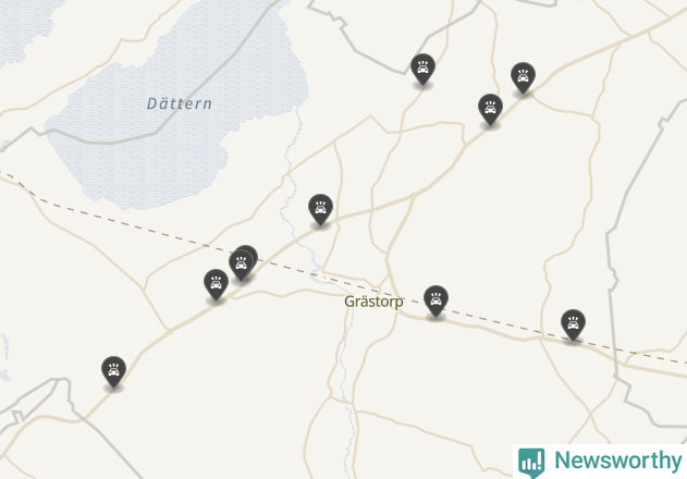 Karta över viltolyckor i Grästorps kommun