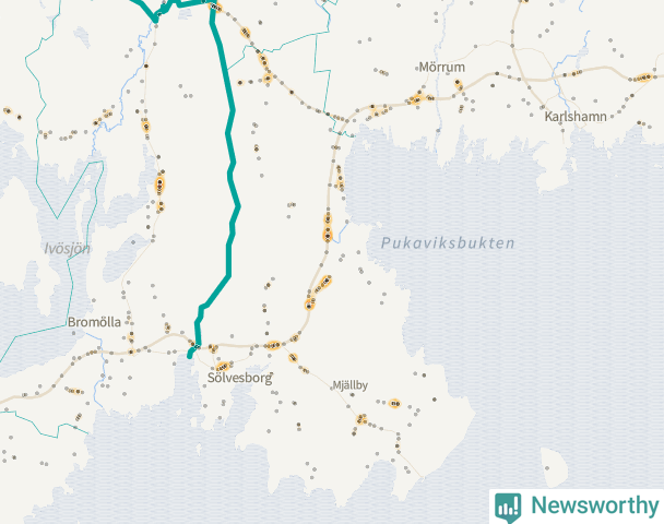 Karta över Sölvesborgs kommun