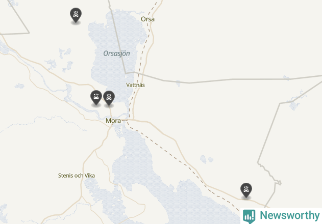 Karta över viltolyckor i Mora kommun