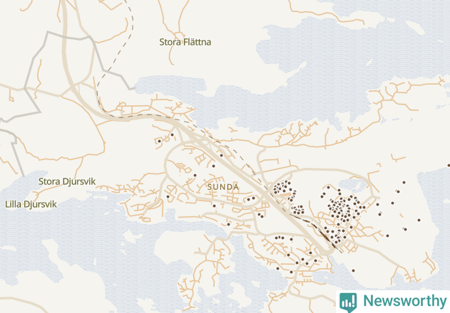 Karta över Oxelösunds kommun