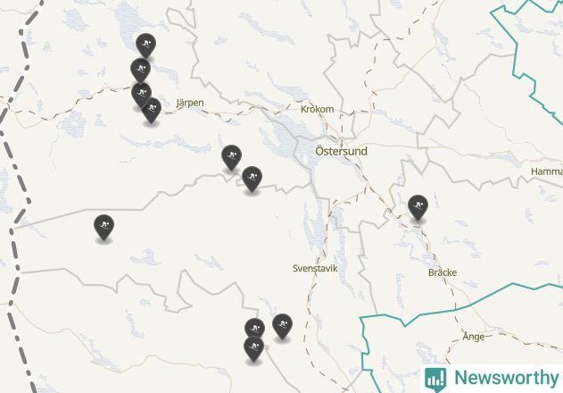 Karta över Östersunds kommun