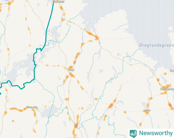 Karta över Tierps kommun