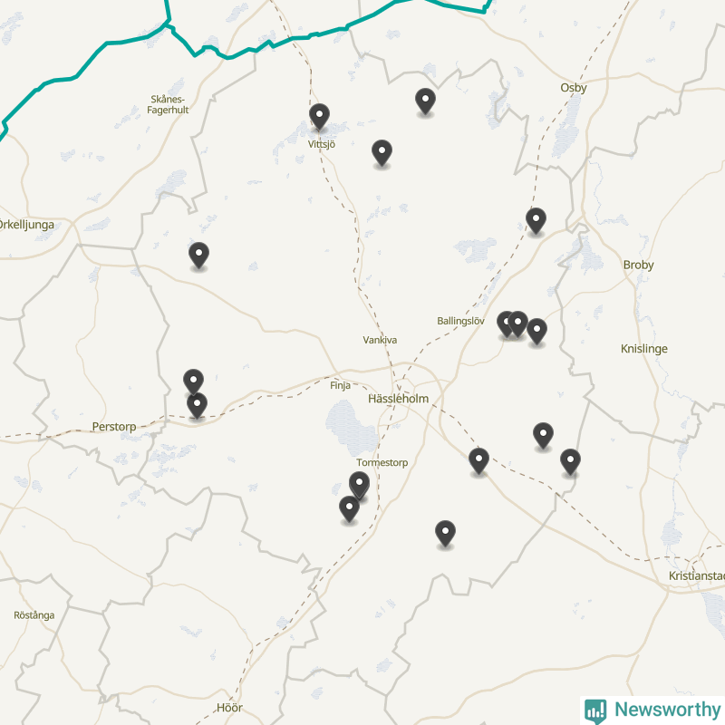 Karta över Hässleholms kommun