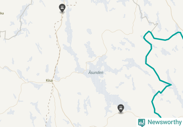 Karta över viltolyckor i Kinda kommun
