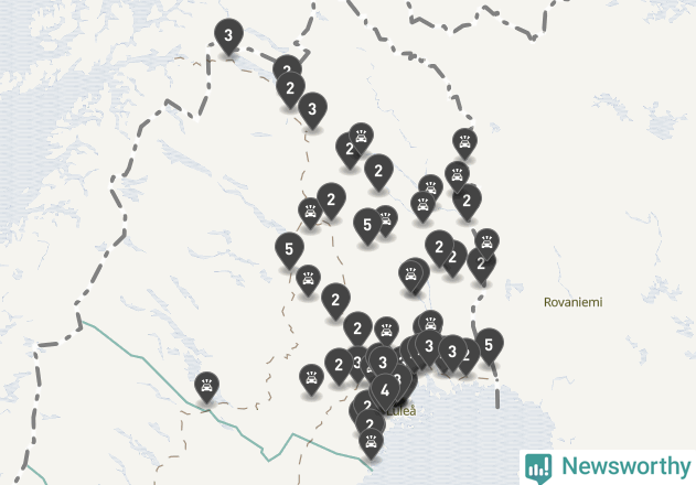 Karta över Norrbottens län