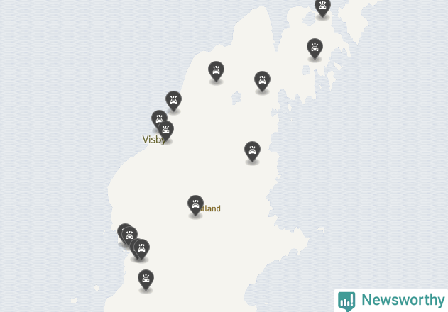 Karta över viltolyckor i Gotlands kommun