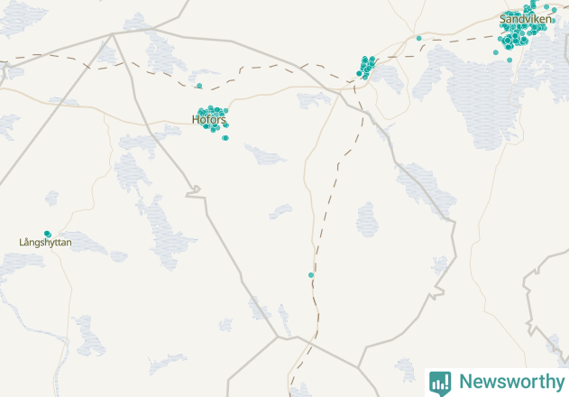 Karta över Hofors kommun