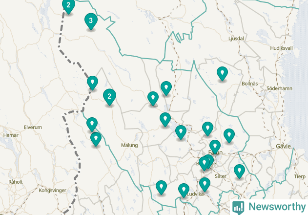Karta över Mora kommun
