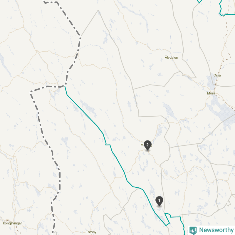 Karta över Malung-Sälens kommun