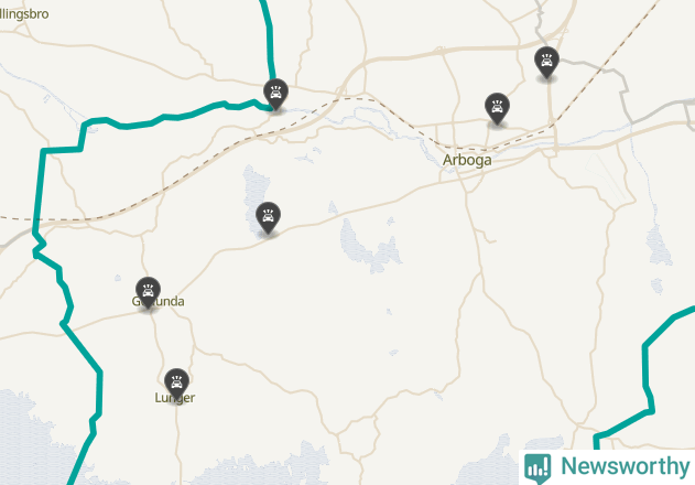 Karta över viltolyckor i Arboga kommun