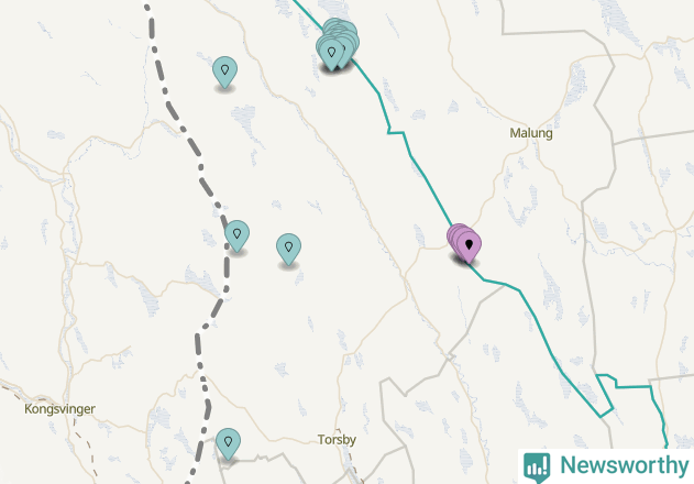 Karta över vindkraftverk i Torsby kommun